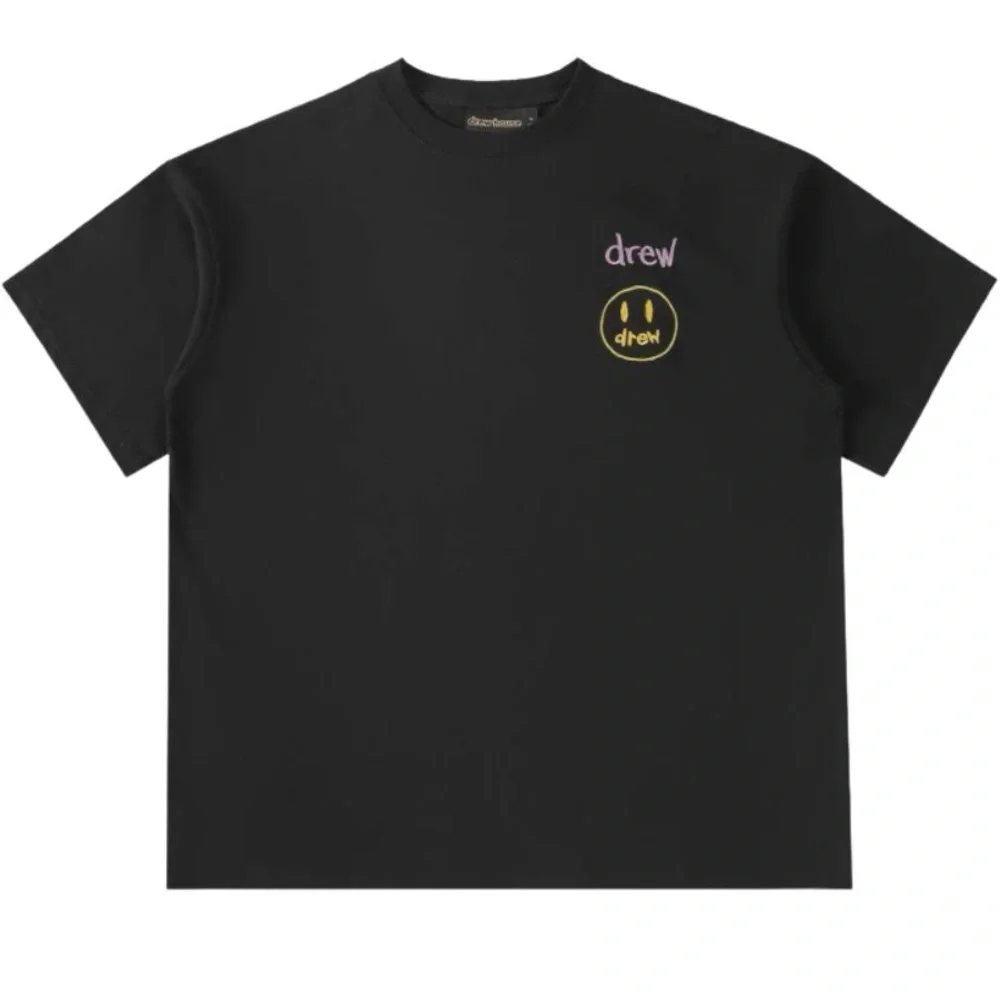 Drew House x Ssense Black Embroidered Stacked Logo Justin Bieber Tshirt - Picture 2 of 9